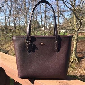 Coach oxblood mini Tote